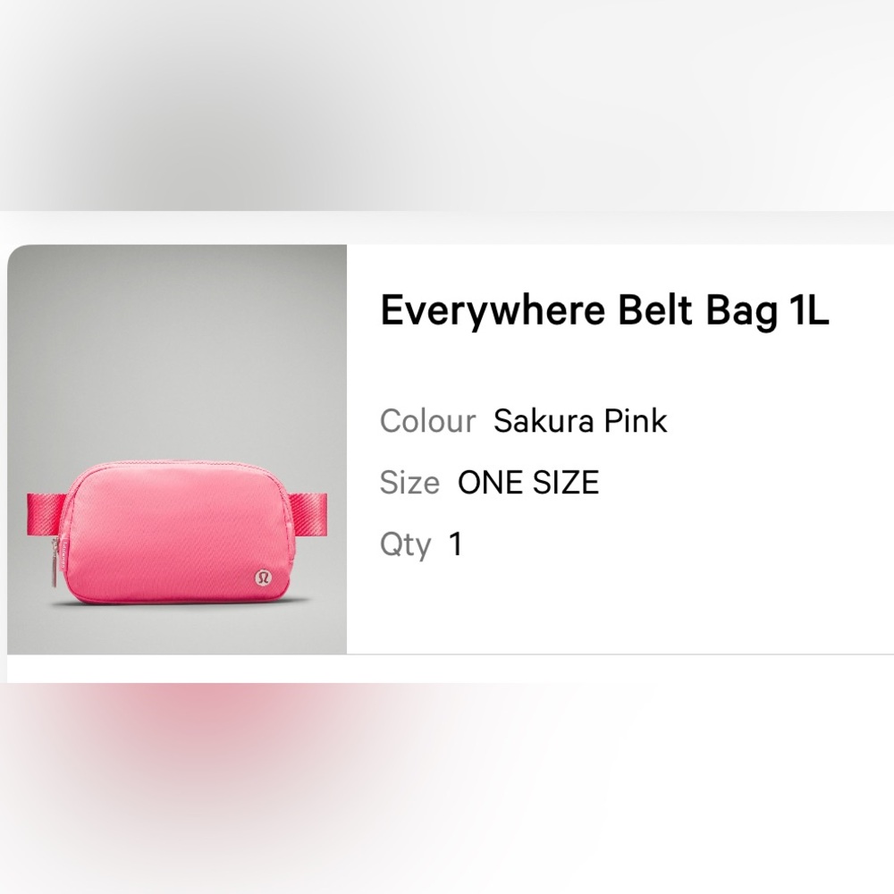 Lululemon Everywhere Sakura Pink Belt Bag